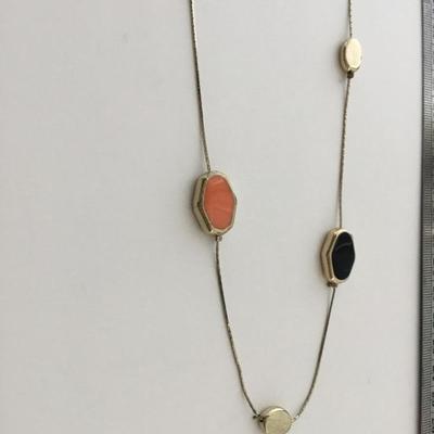 Gold tone colorful fashion necklace