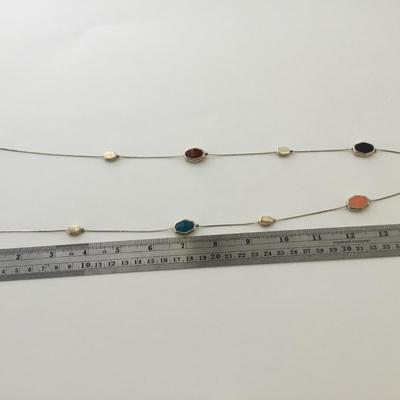 Gold tone colorful fashion necklace