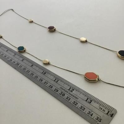 Gold tone colorful fashion necklace