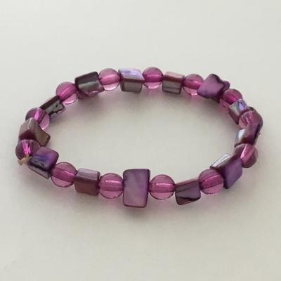 Purple fashion shell type stretchy bracelet