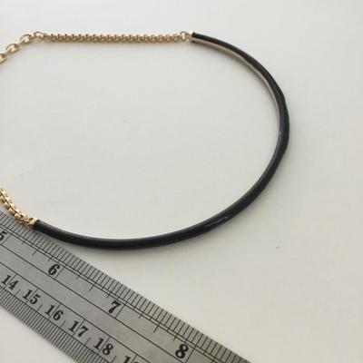 Gold tone black fashion choker necklace