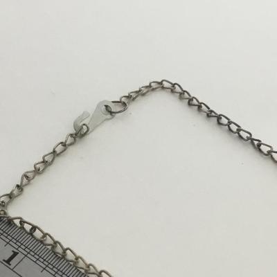 Unmarked silver tone vintage clasp owl necklace