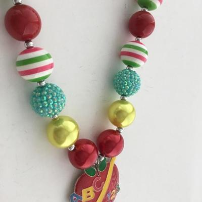 Teacher beaded statement collar necklace