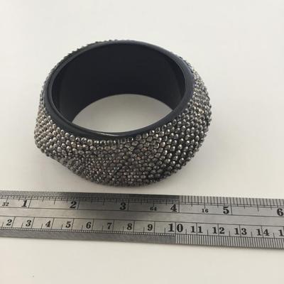 Black statement rhinestone bracelet