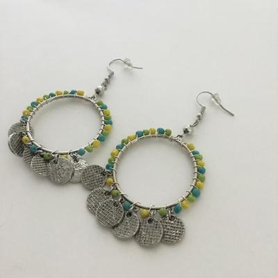 Beautiful colorful round dangle fashion earrings