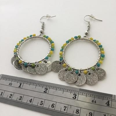 Beautiful colorful round dangle fashion earrings