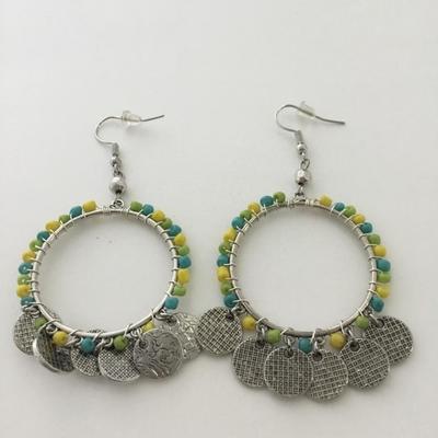 Beautiful colorful round dangle fashion earrings