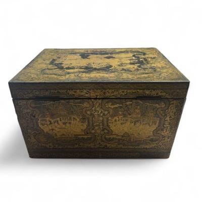 Antique Chinoisserie tea chest 
