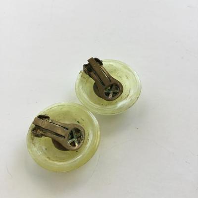 Clear clip on unique vintage earrings