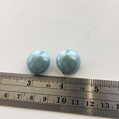 Light blue clip on earrings