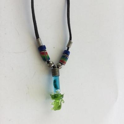 Unique rainbow beaded fashion necklace