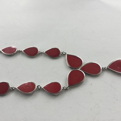 Double sided gray or red beautiful necklace