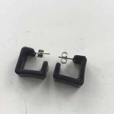 Dark purple ish colored square earrings