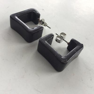 Dark purple ish colored square earrings