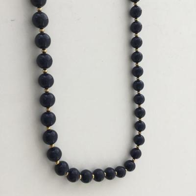 Navy blue beaded fashion necklace
