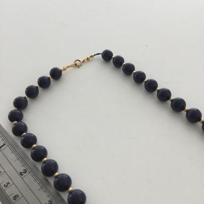 Navy blue beaded fashion necklace
