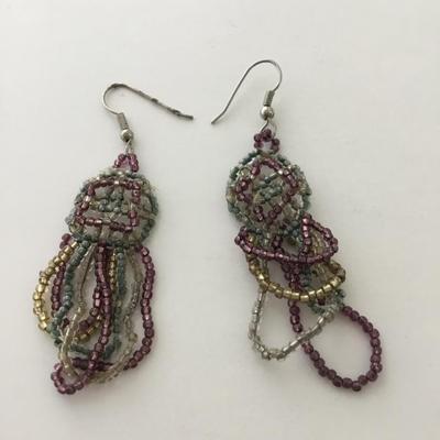 Beaded dangle unique earrings