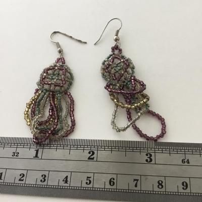 Beaded dangle unique earrings