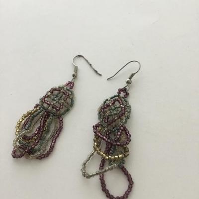 Beaded dangle unique earrings
