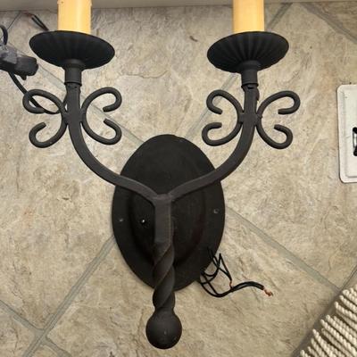 Cast Iron style chandelier and sconce set