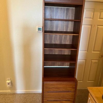 Wooden Bookcase with Drawers