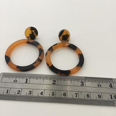 Animal print round fashion earrings