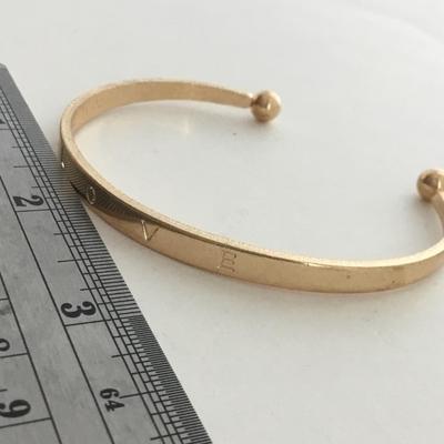 Gold tone love fashion cuff bracelet