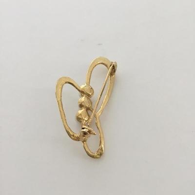 Gold tone unmarked vintage pin