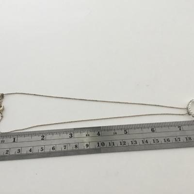 LC marked beautiful silver tone fashion necklace