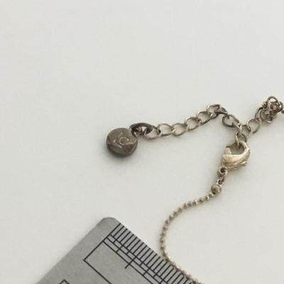 LC marked beautiful silver tone fashion necklace