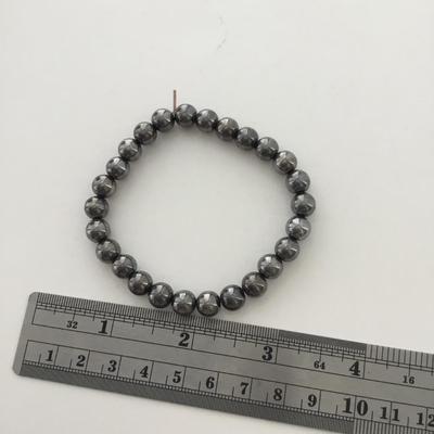 Chrome look type beaded stretchy bracelet