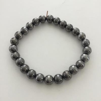 Chrome look type beaded stretchy bracelet