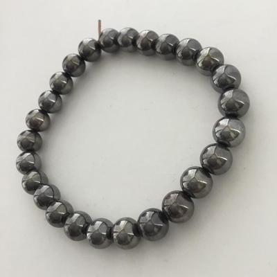 Chrome look type beaded stretchy bracelet