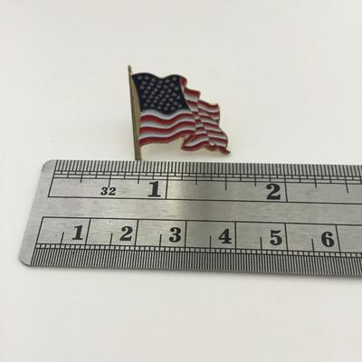 Gold tone American flag push pin vintage