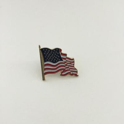 Gold tone American flag push pin vintage