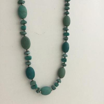 RLL. Marked blue turquoise type beaded unique necklace
