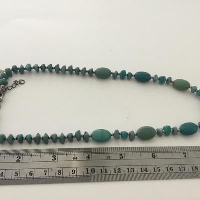 RLL. Marked blue turquoise type beaded unique necklace