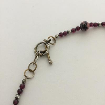 Beautiful unique beaded stone type pendant necklace