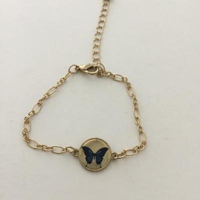 Gold tone butterfly fashion bracelet