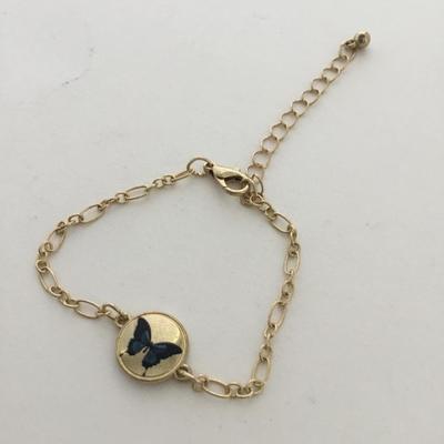 Gold tone butterfly fashion bracelet