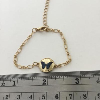 Gold tone butterfly fashion bracelet