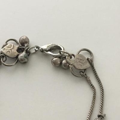 Marked silver tone blue fashion bracelet