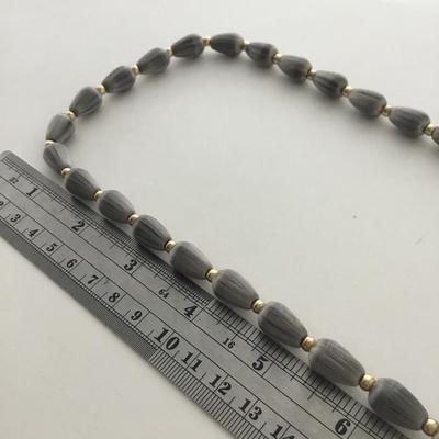 Gray beaded fashion necklace