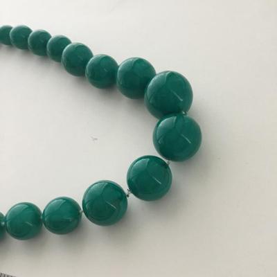 Blue/green colored beaded collar necklace