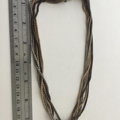 Multilayer chain look fashion necklace
