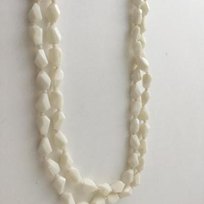 Vintage Hong Kong marked unique beaded long necklace