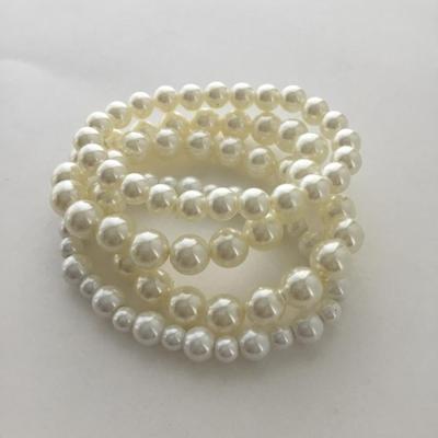 Set of faux pearl bracelets