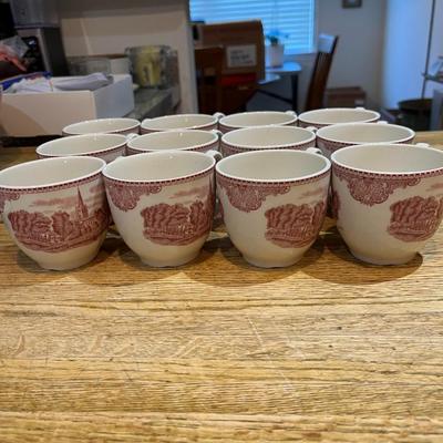 Pink Britain Castles Coffee Cups Set of 12
