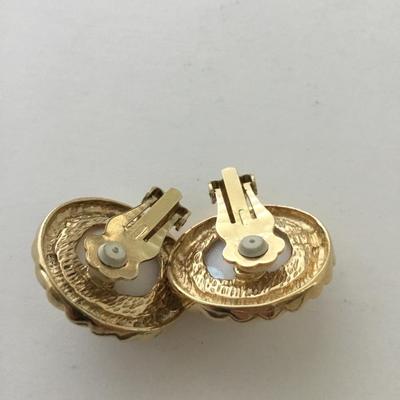 Gold tone clip on earrings