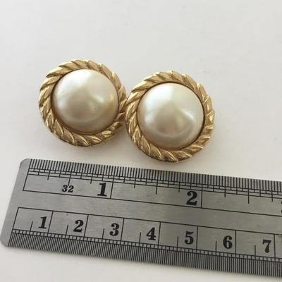 Gold tone clip on earrings